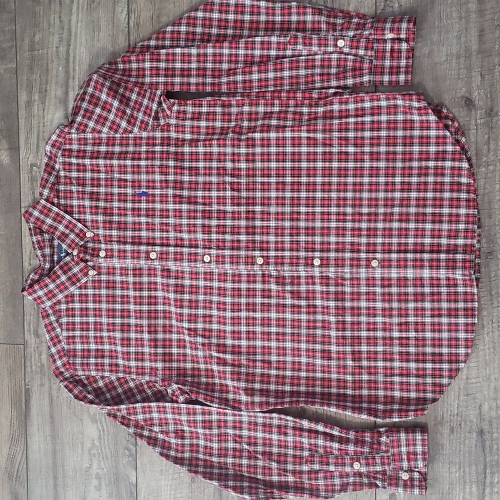 Polo Ralph Lauren Oxford Button Up Red Plaid Longsleeve Shirt
